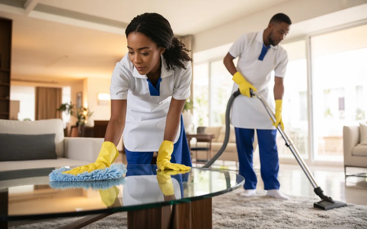 Cleaner maintaining a property